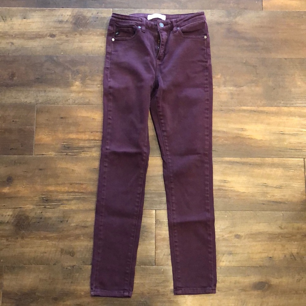 Women’s Sz 27 KanCan Burgundy High Rise Skinny Jeans